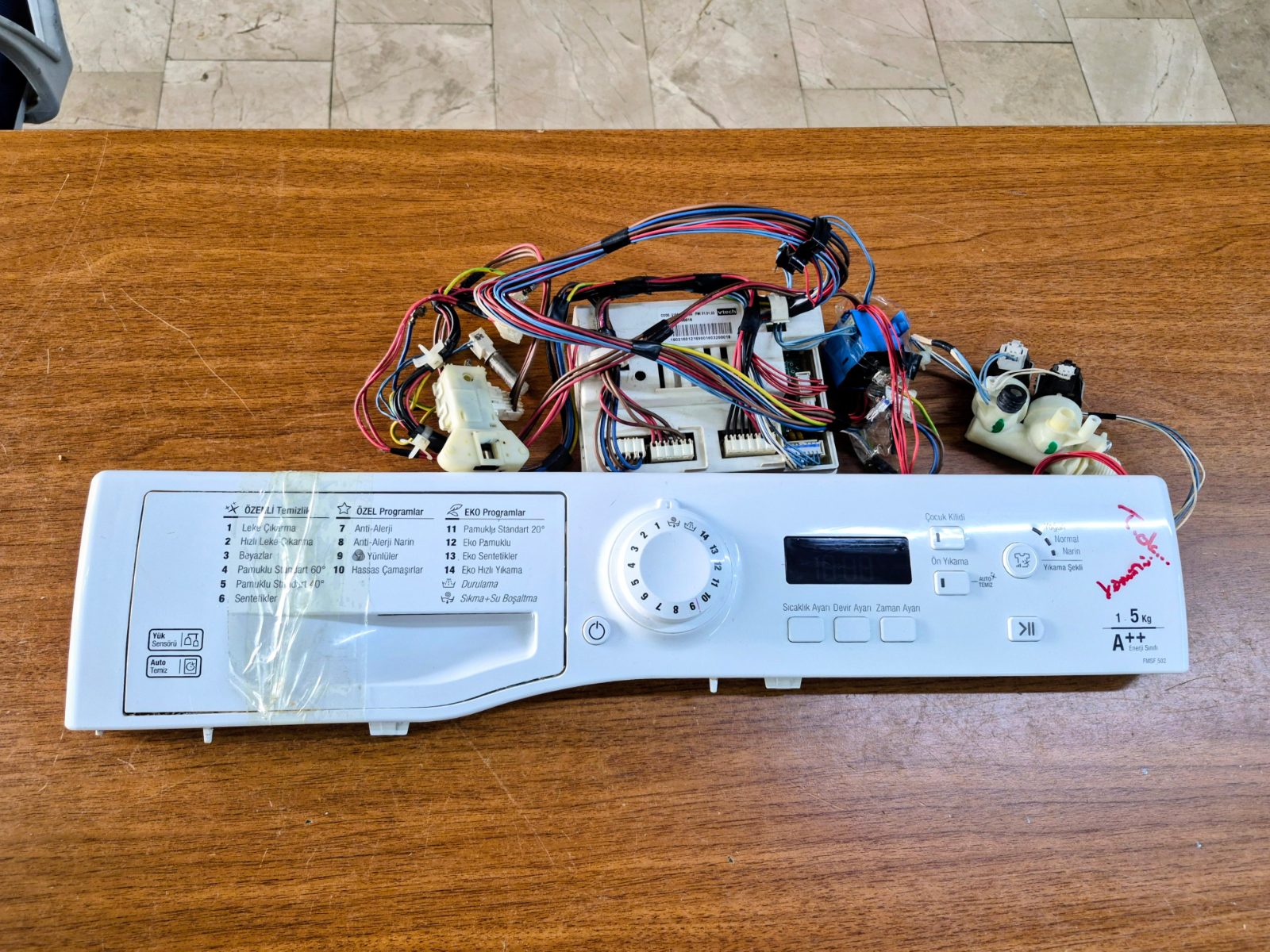 Indesit FMSF 502 Çamaşır Makinesi Kartı - Ön Panel, Güç Kartı ve Kablo Tesisatı Seti (Orijinal Çıkma)