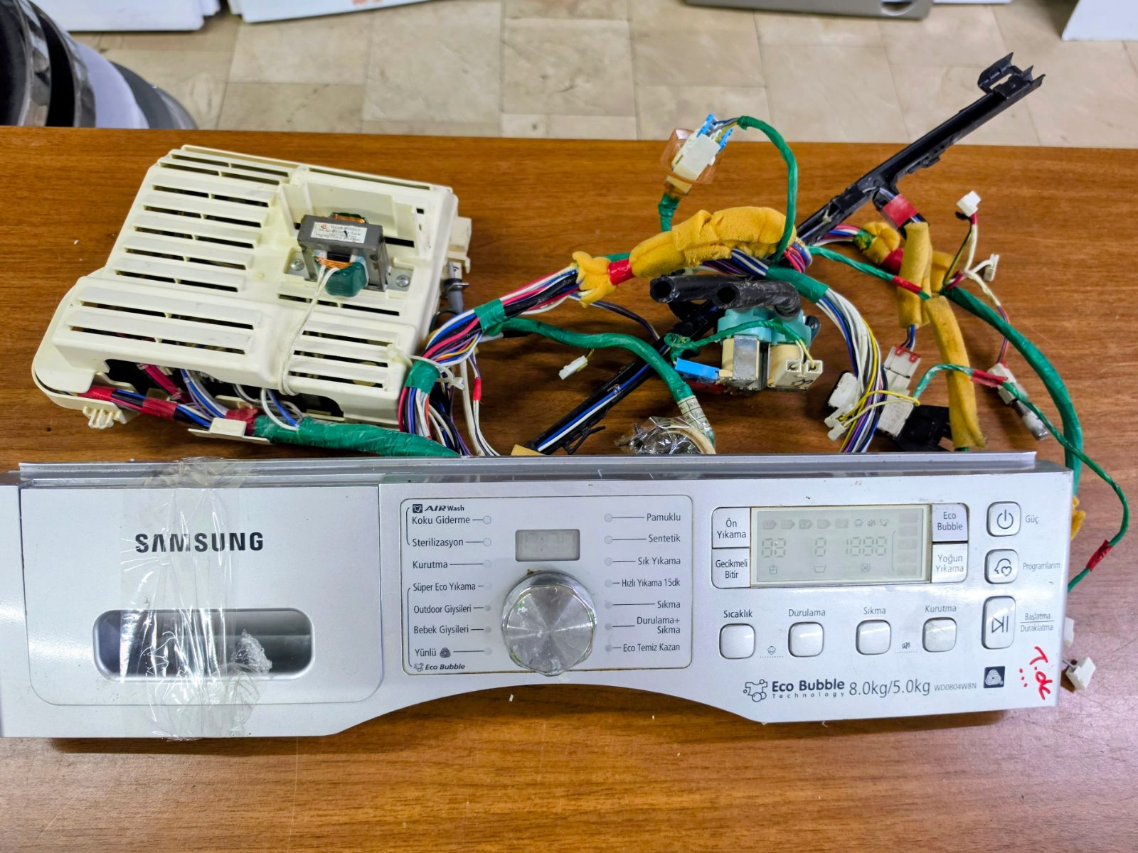 Samsung WD0804W8N Eco Bubble Komple Ön Panel ve Elektronik Kart Seti