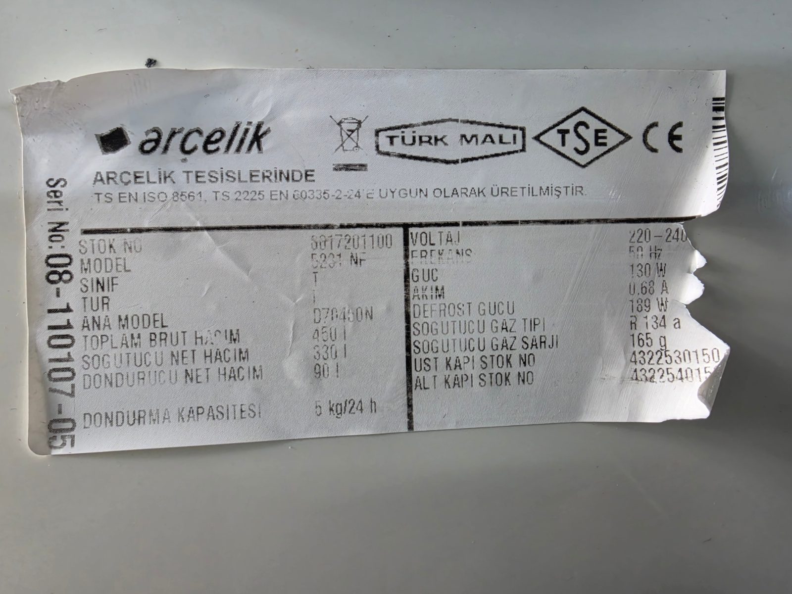 Arçelik 5231 NF No-Frost Buzdolabı Hava Kanalı / Termostat Kutusu (Stok No: 5017201100) — görsel 13