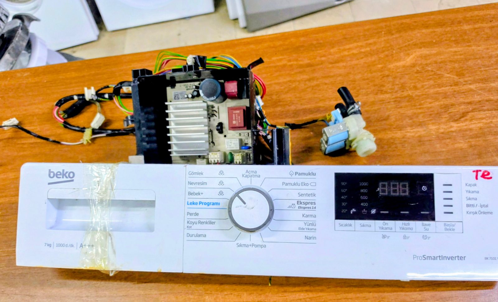 Beko BK 7101 YD Çamaşır Makinesi Ön Panel, Elektronik Kart ve Su Ventili (Komple Set) — görsel 2