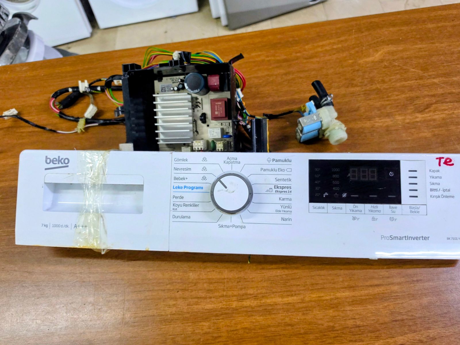 Beko BK 7101 YD Çamaşır Makinesi Ön Panel, Elektronik Kart ve Su Ventili (Komple Set) — görsel 5