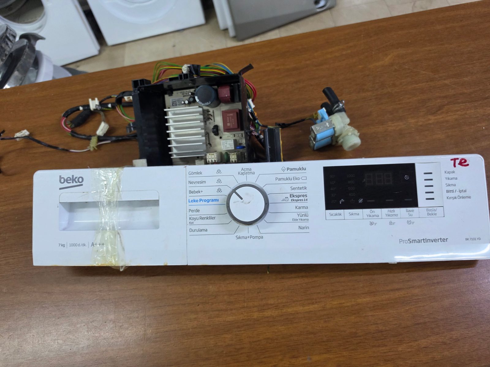 Beko BK 7101 YD Çamaşır Makinesi Ön Panel, Elektronik Kart ve Su Ventili (Komple Set) — görsel 7