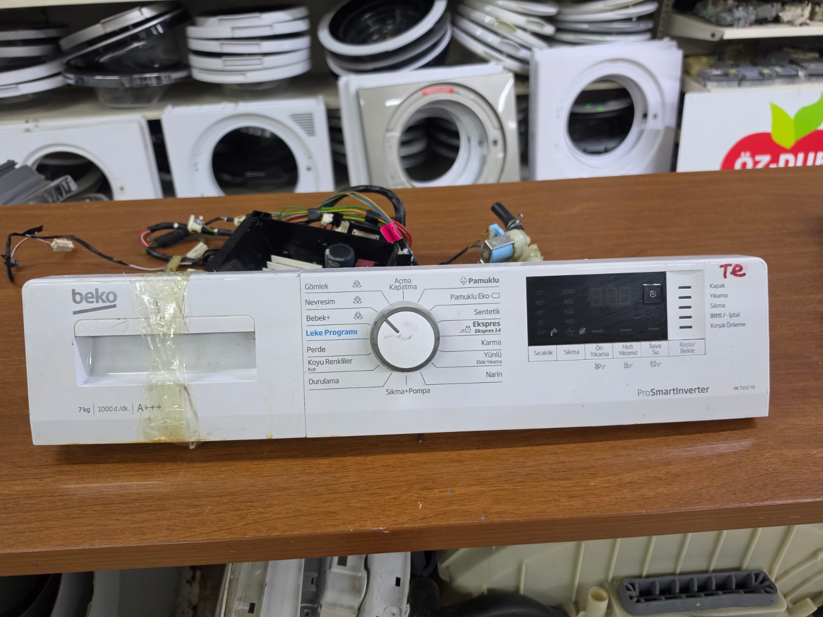 Beko BK 7101 YD Çamaşır Makinesi Ön Panel, Elektronik Kart ve Su Ventili (Komple Set) — görsel 9