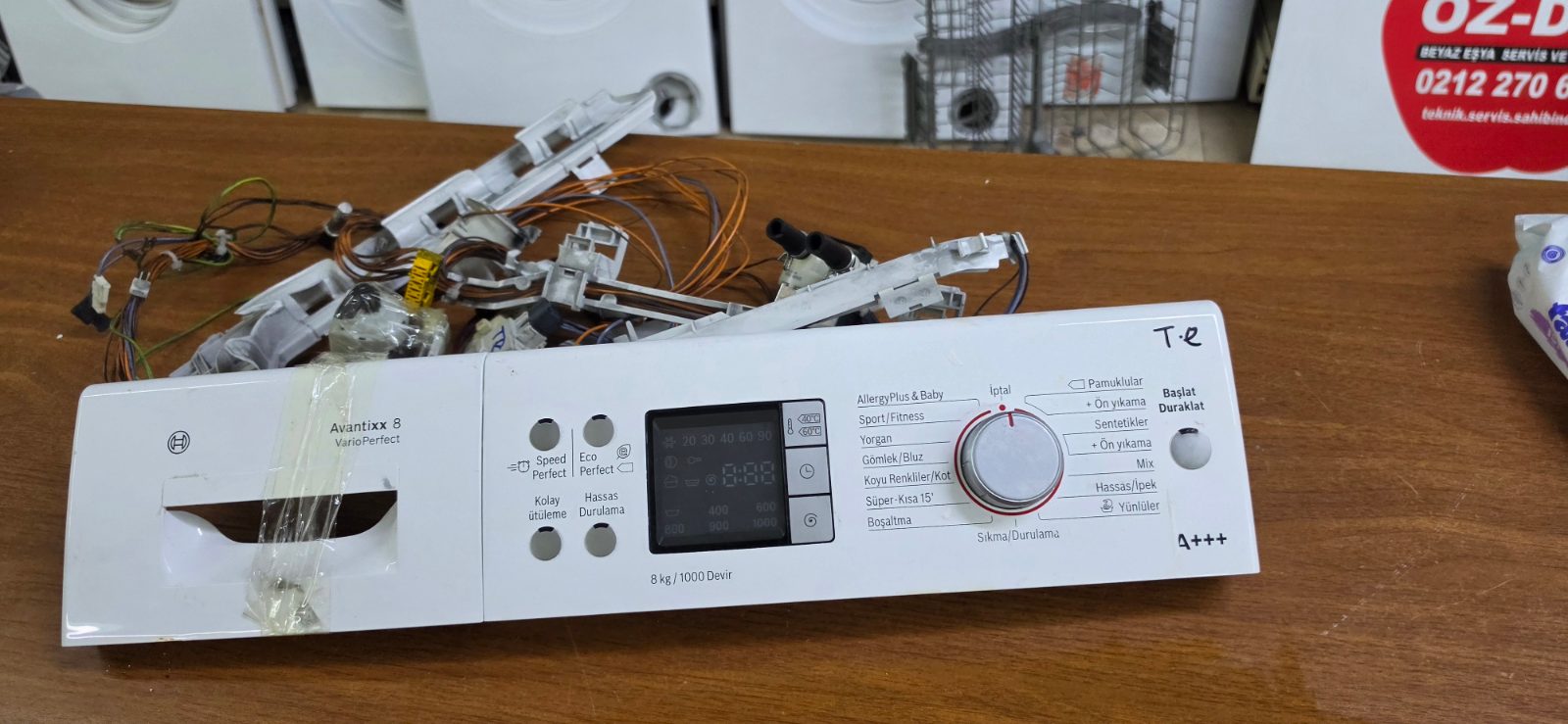 Bosch WAQ20480TR Çamaşır Makinesi Kartlı Ön Panel - Test Edilmiş Orijinal ​Bosch Avantixx 8 VarioPerfect WAQ20480TR Komple Ön Panel (Yazılımlı Kart) — görsel 8