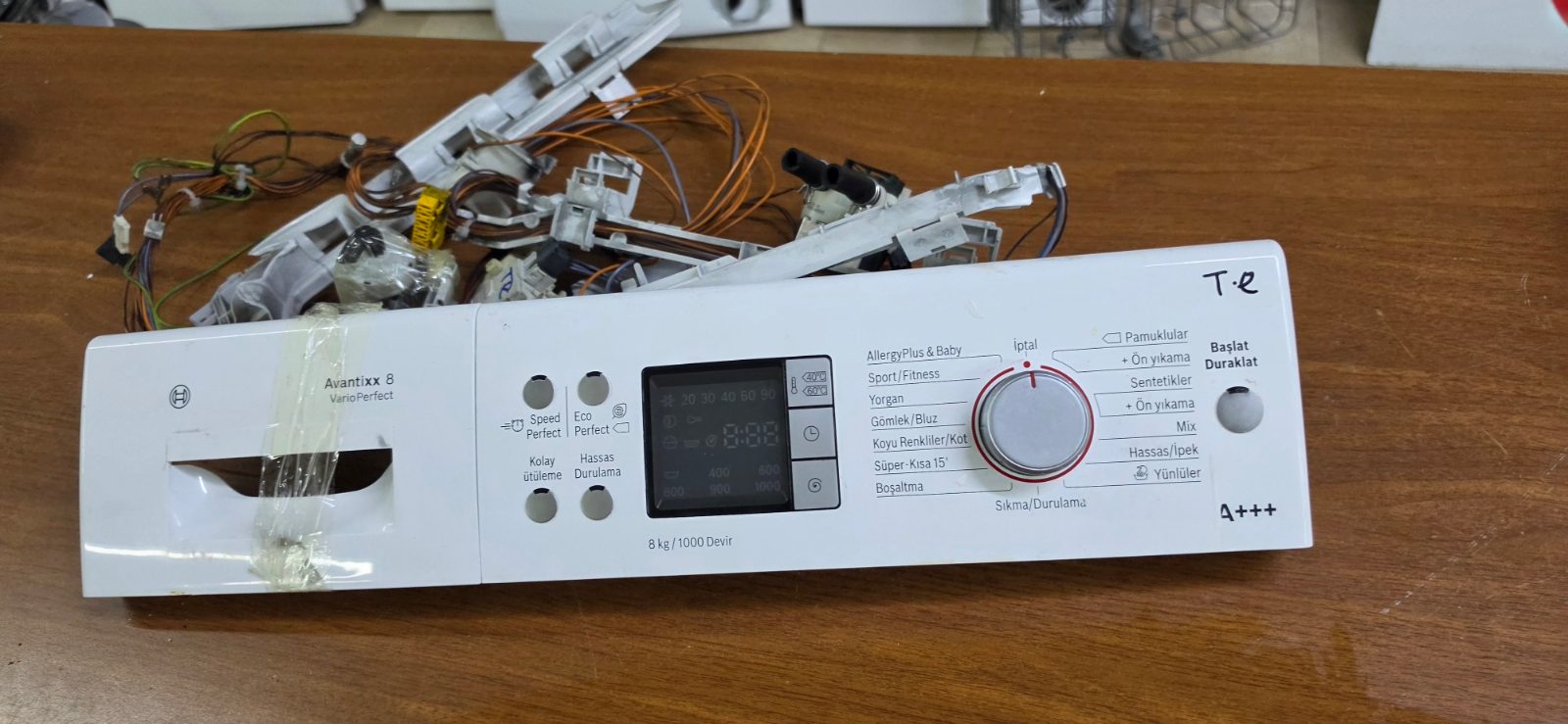 Bosch WAQ20480TR Çamaşır Makinesi Kartlı Ön Panel - Test Edilmiş Orijinal ​Bosch Avantixx 8 VarioPerfect WAQ20480TR Komple Ön Panel (Yazılımlı Kart) — görsel 9