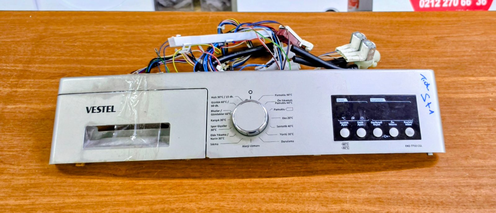 Vestel EKO 7710 CGL Çamaşır Makinesi Ön Kontrol Paneli (Kablaj Tesisatı Dahil)