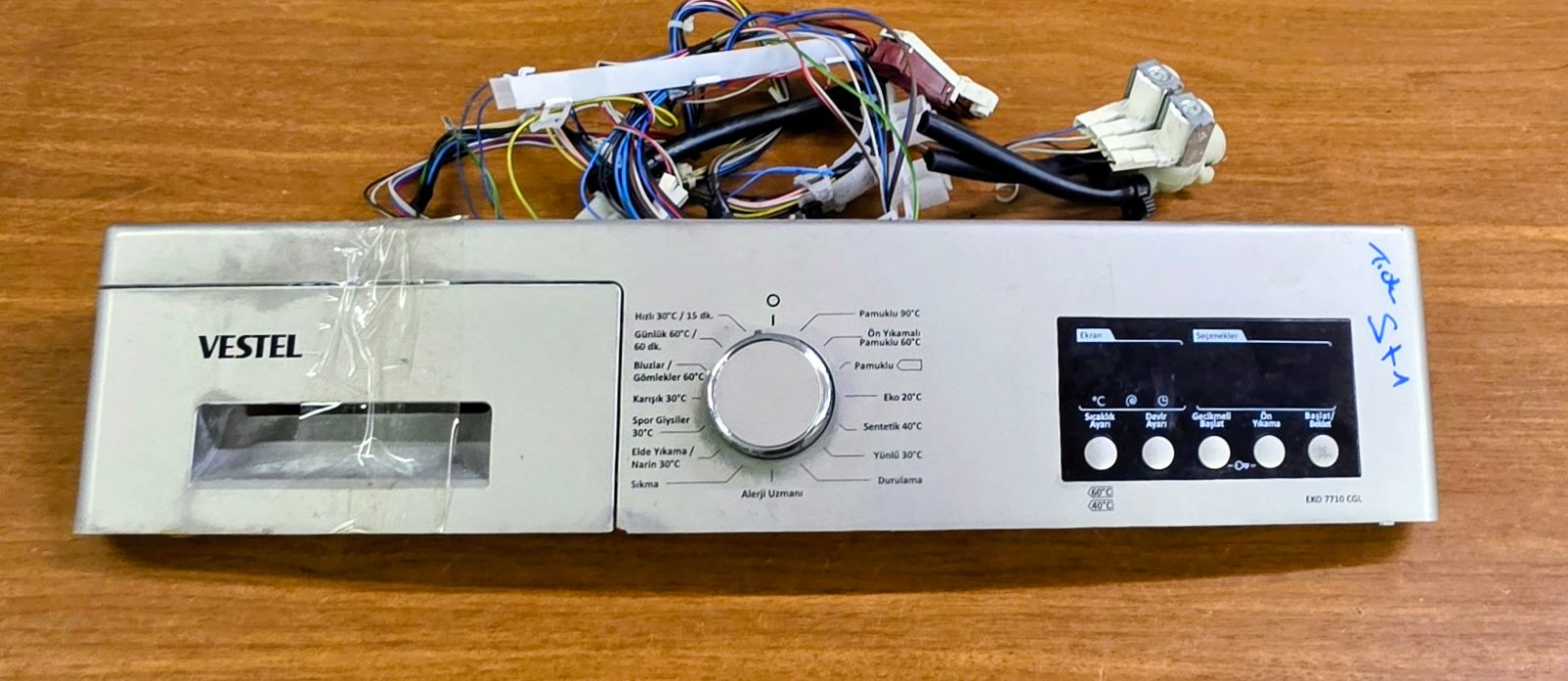 Vestel EKO 7710 CGL Çamaşır Makinesi Ön Kontrol Paneli (Kablaj Tesisatı Dahil) — görsel 4
