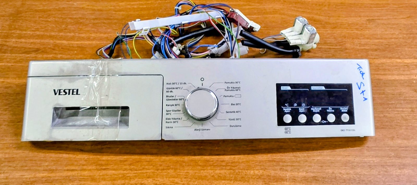 Vestel EKO 7710 CGL Çamaşır Makinesi Ön Kontrol Paneli (Kablaj Tesisatı Dahil) — görsel 7