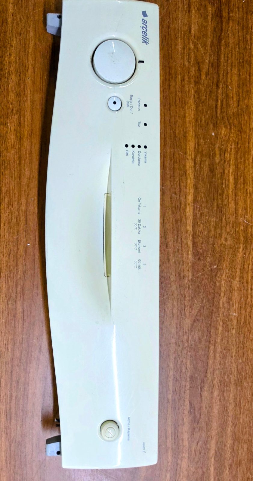 Arçelik 6040 E Bulaşık Makinesi Ön Paneli / Kontrol Paneli (Orijinal)