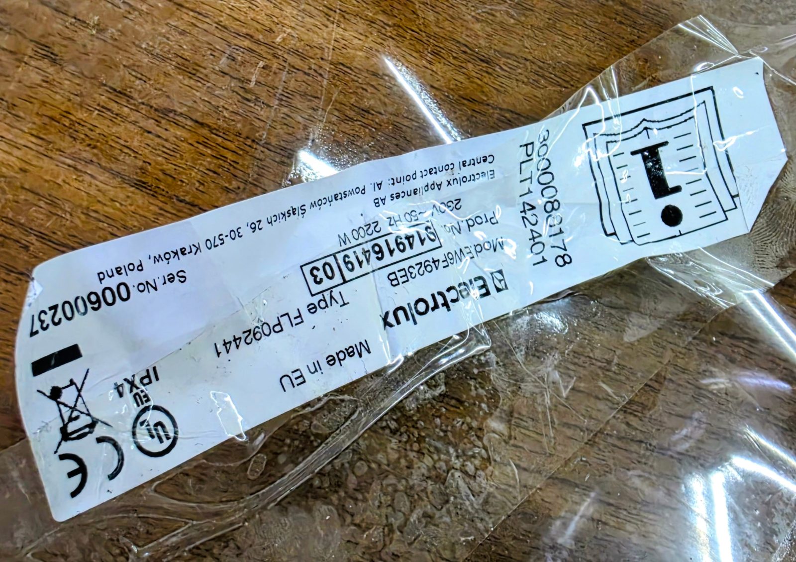 Electrolux EW6F4923EB Çamaşır Makinesi Ön Kapağı Komple (PNC: 91491641903) - Özdur Teknik — görsel 3
