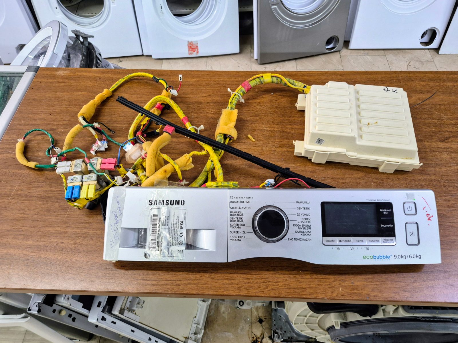 Samsung WD90J6410AS EcoBubble Kurutmalı Çamaşır Makinesi Komple Ön Panel + Ana Kart + Kablo Tesisatı — görsel 1