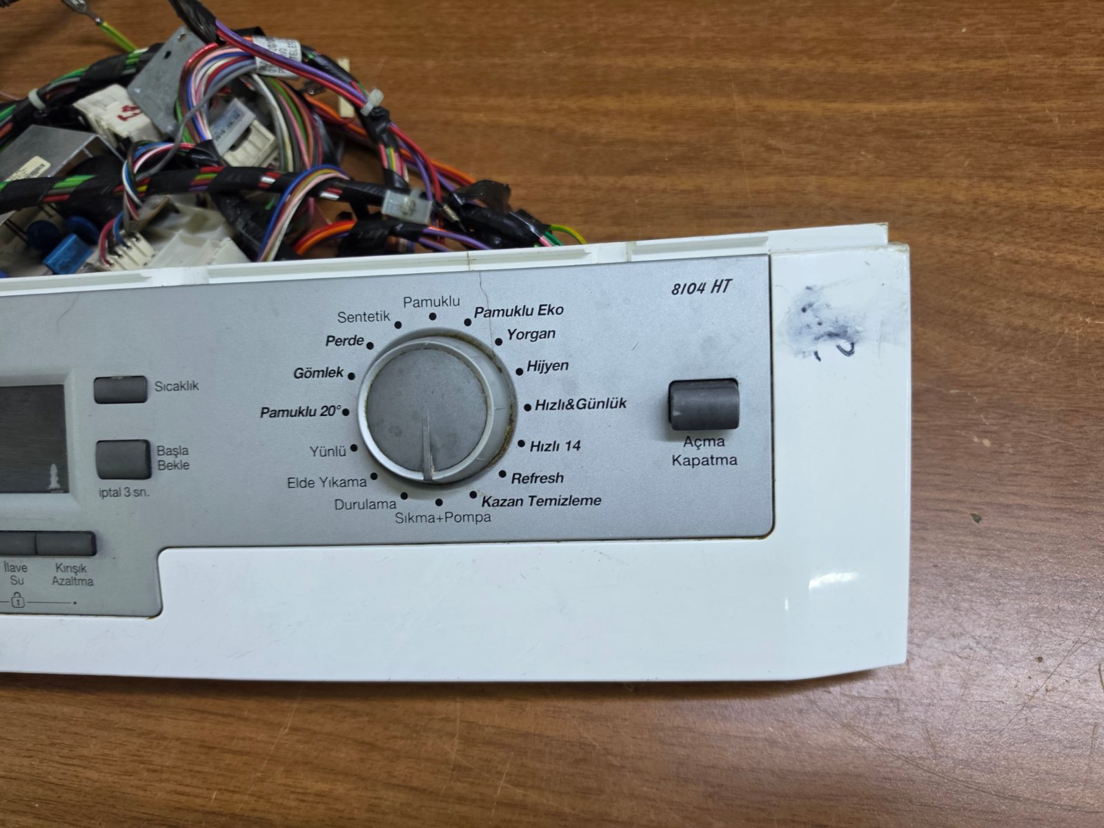 Arçelik 8104 HT Çamaşır Makinesi Ön Panel, Elektronik Kart ve Ventilleri (Orijinal) — görsel 1