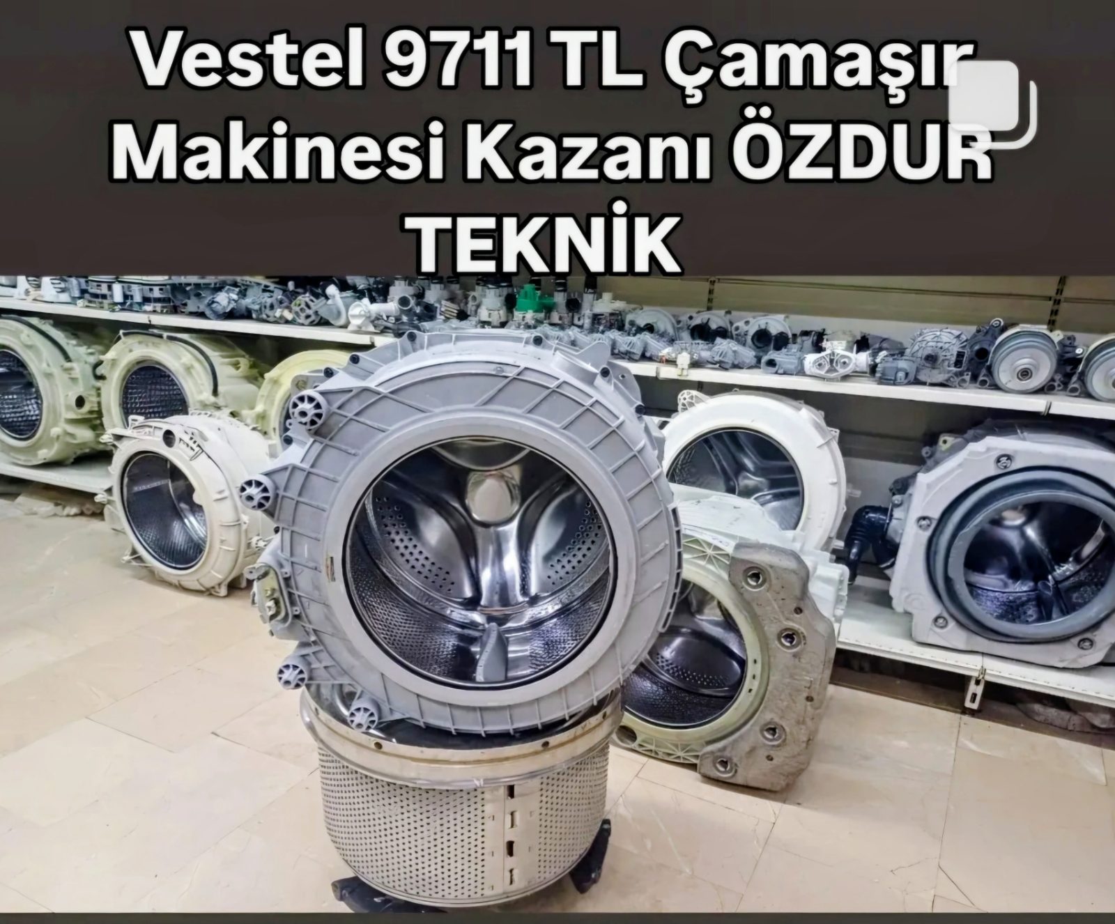 Vestel Eko 9711 TL / 9111 TL Çamaşır Makinesi Komple Kazan Grubu (Kazan + Tambur) — görsel 2