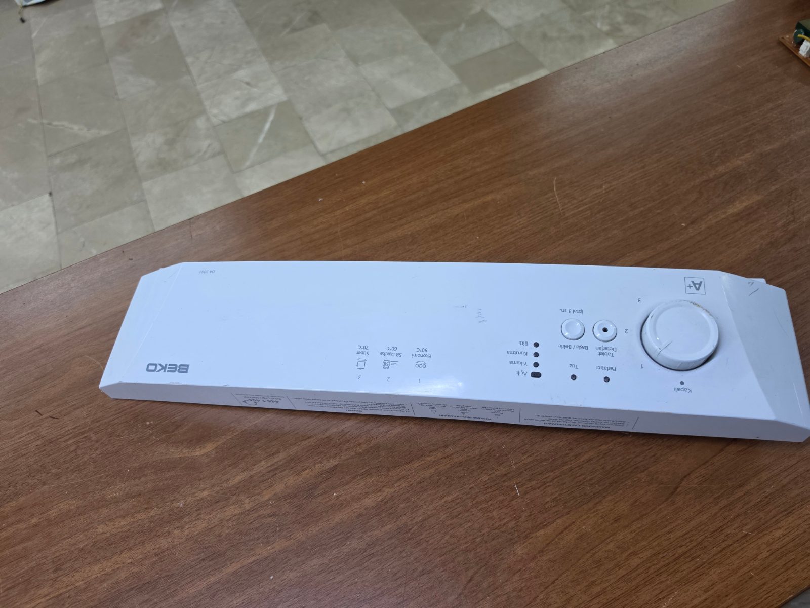 Beko D4 3001 Bulaşık Makinesi Ön Kontrol Paneli - Temiz / Orjinal Çıkma — görsel 8
