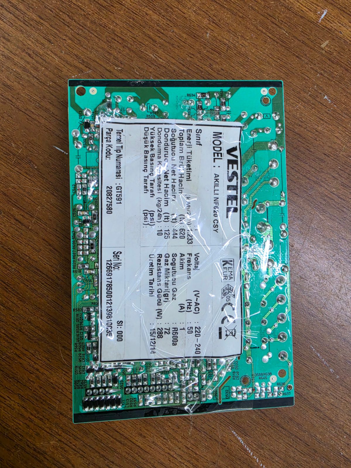İkinci El Vestel Buzdolabı Elektronik Kartı – Akıllı NF620 CSY / Parça No: 208275880 — görsel 4