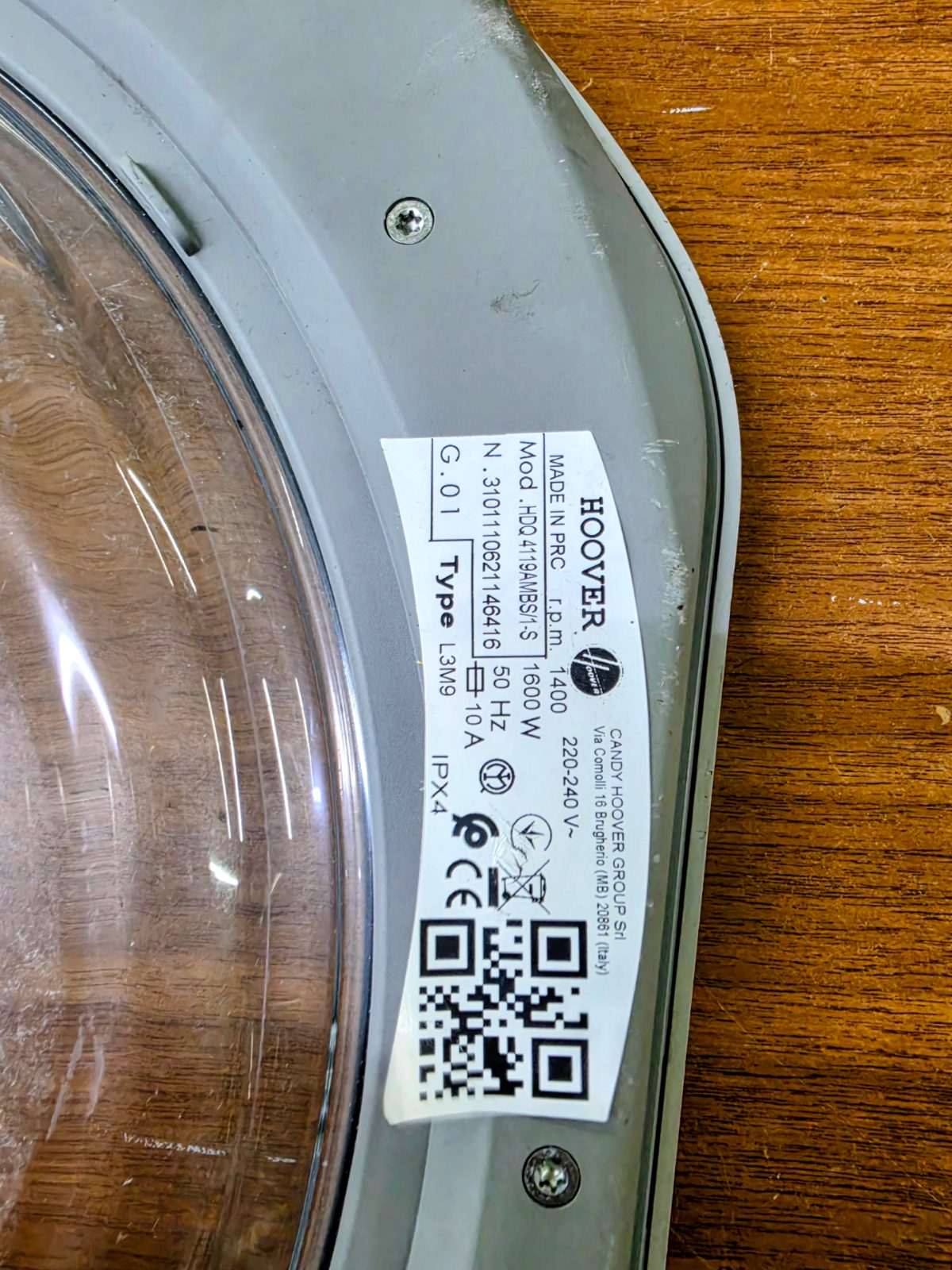 Özdur Teknik - Hoover HDQ 4119AMBS/1-S Çamaşır Makinesi İkinci El Kapak Komple — görsel 5