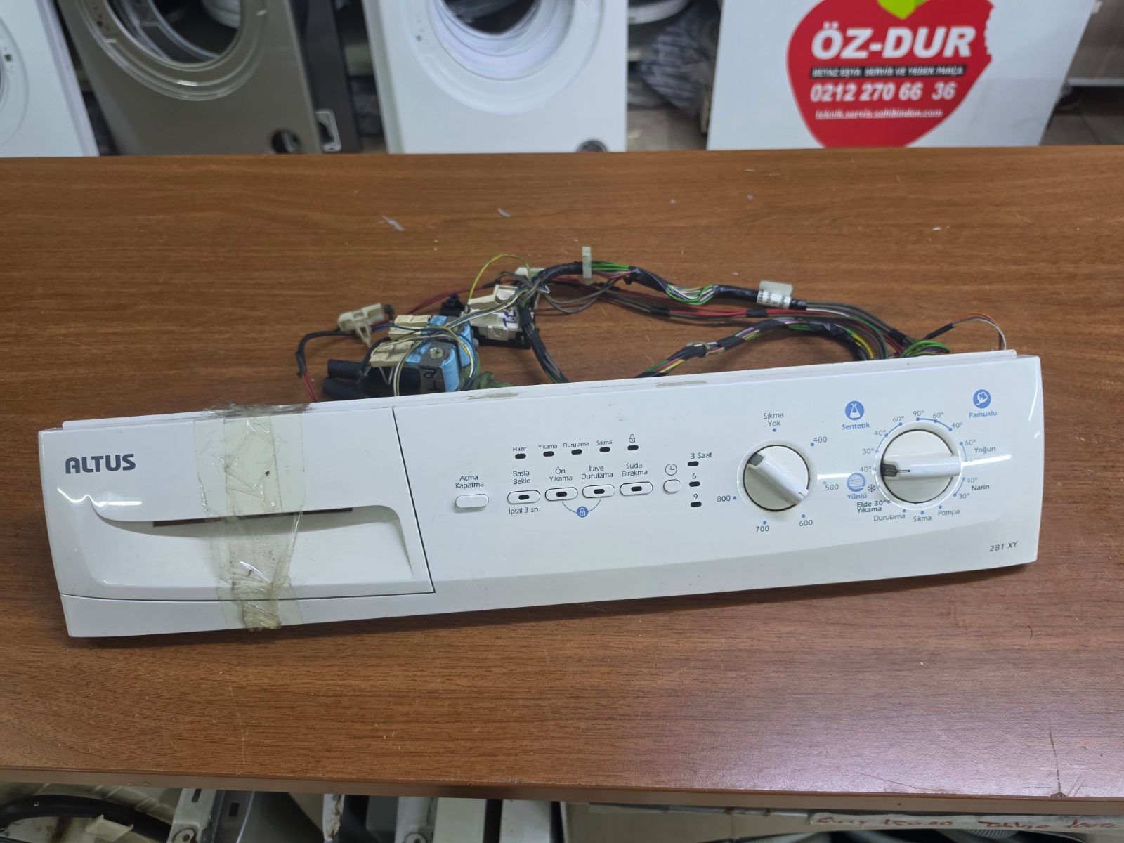 Altus 281 XY Çamaşır Makinesi Ön Kontrol Paneli ve Kablo Tesisatı — görsel 1