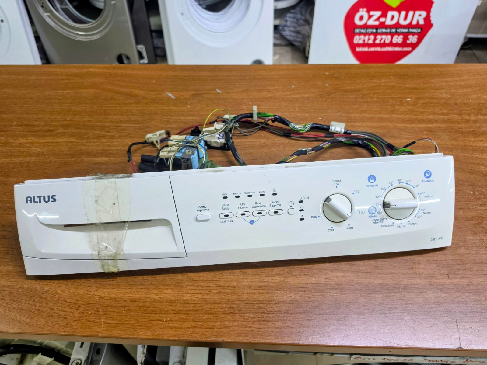 Altus 281 XY Çamaşır Makinesi Ön Kontrol Paneli ve Kablo Tesisatı — görsel 2