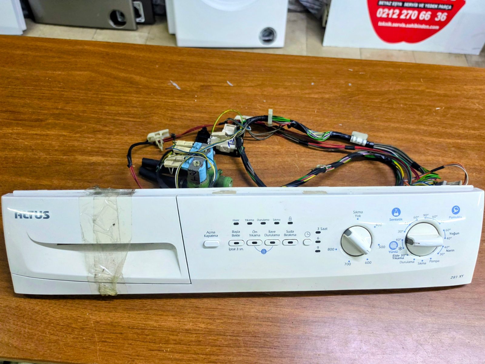 Altus 281 XY Çamaşır Makinesi Ön Kontrol Paneli ve Kablo Tesisatı — görsel 4