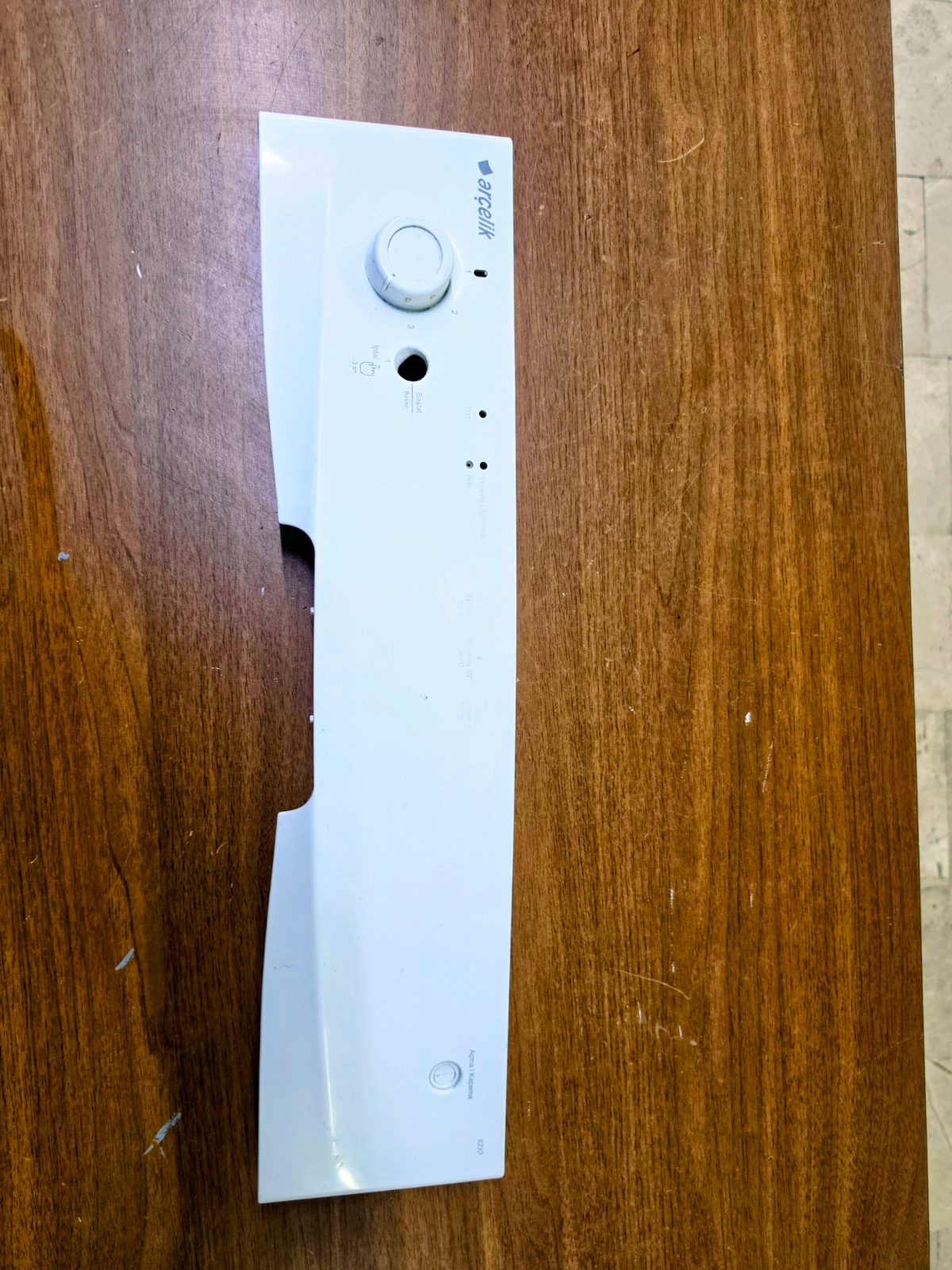 İkinci El Arçelik 6230 Bulaşık Makinesi Ön Kontrol Paneli Plastiği (Beyaz) — görsel 1