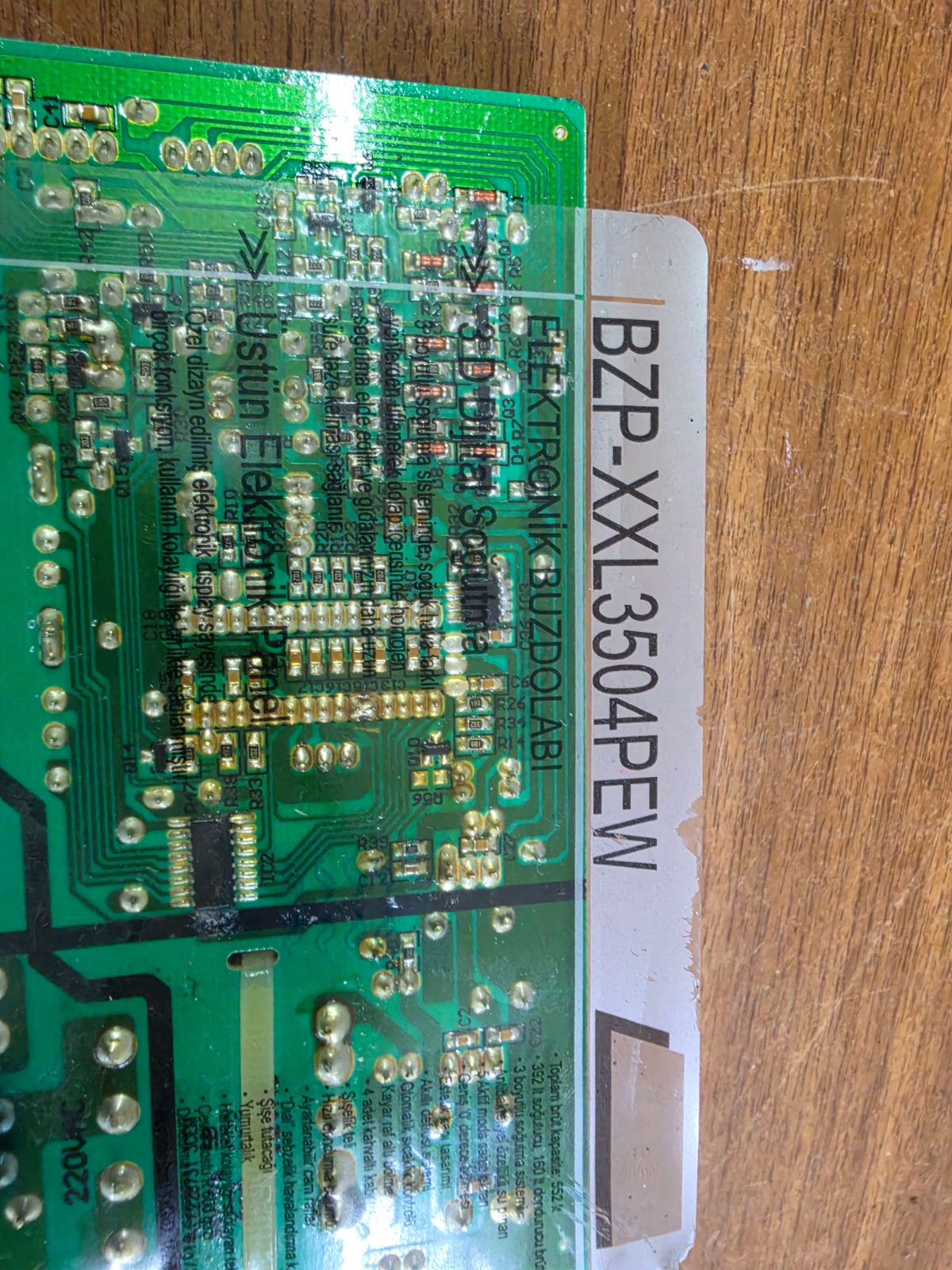 Vestel kart BZP-XXL3504PEW Buzdolabı Elektronik Ana Kartı - Özdur Yedek Parça — görsel 5