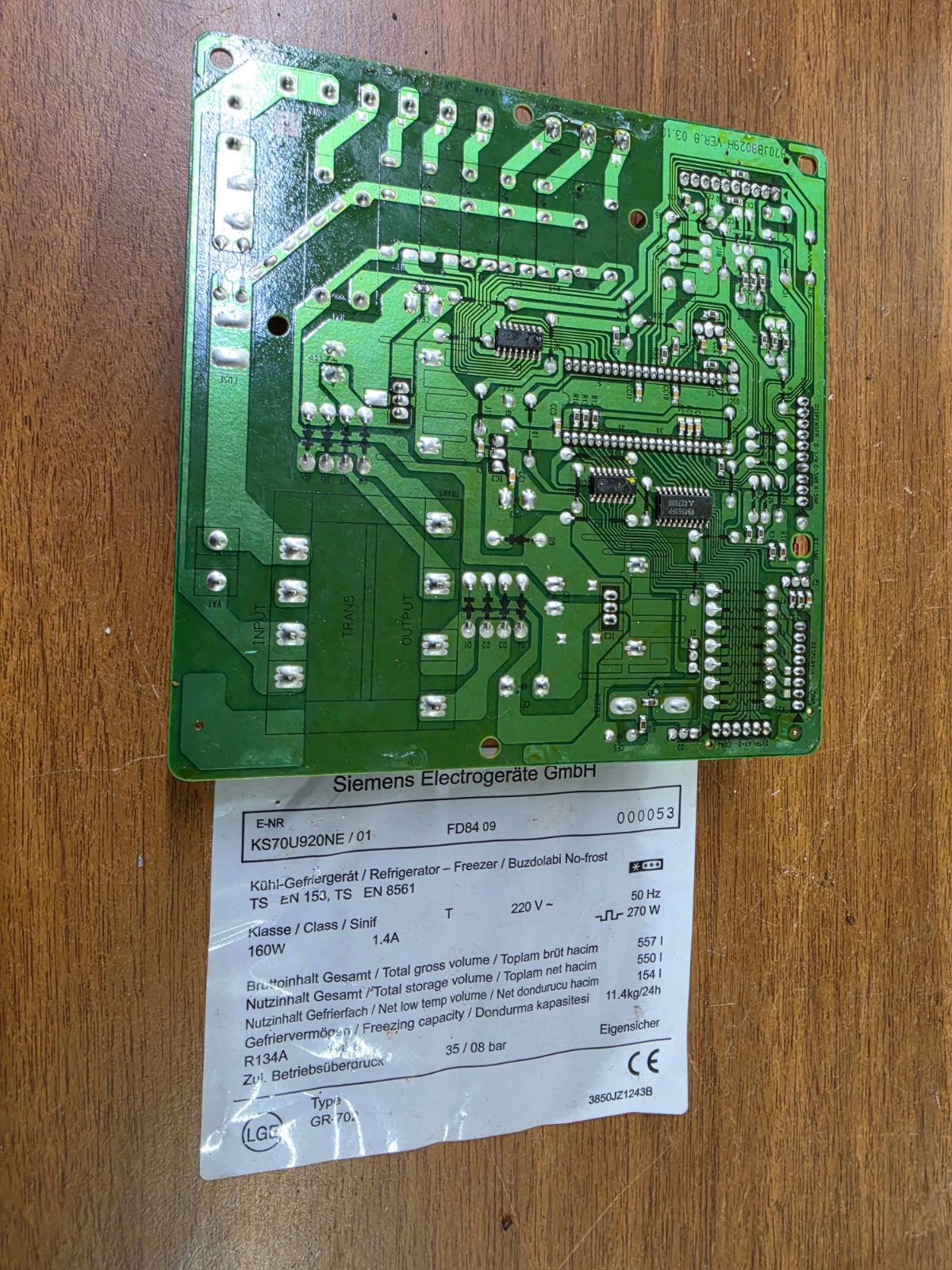 Siemens Kart KS70U920NE / 01 Buzdolabı Elektronik Ana Kart - Orijinal Çıkma Özdur Teknik — görsel 4