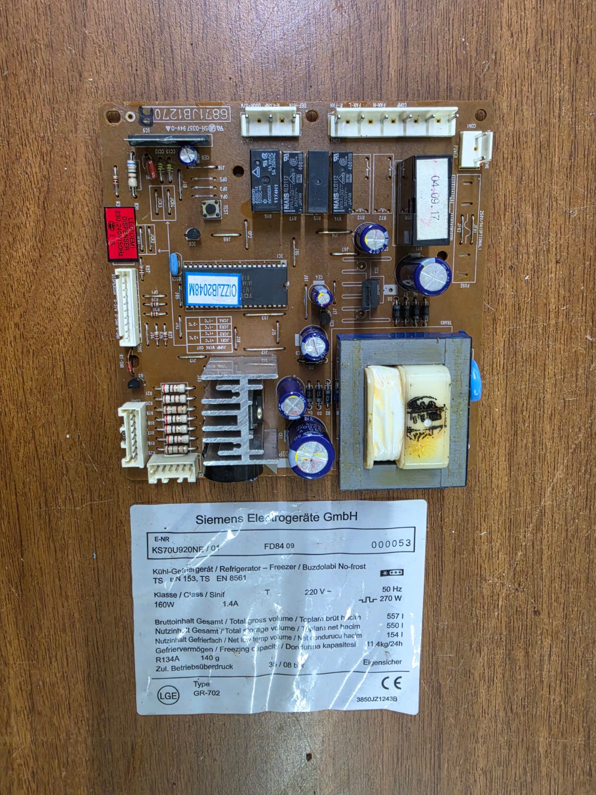Siemens Kart KS70U920NE / 01 Buzdolabı Elektronik Ana Kart - Orijinal Çıkma Özdur Teknik — görsel 5