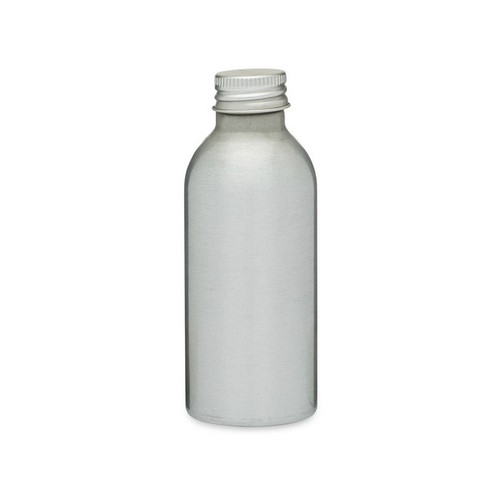 4 oz Aluminum Bottle - Silver with Silver Screw Top Cap