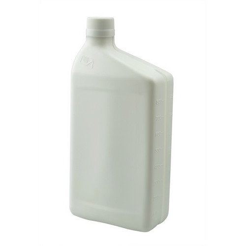 32 oz White HDPE Oblong Bottle - CT with White Standard Cap