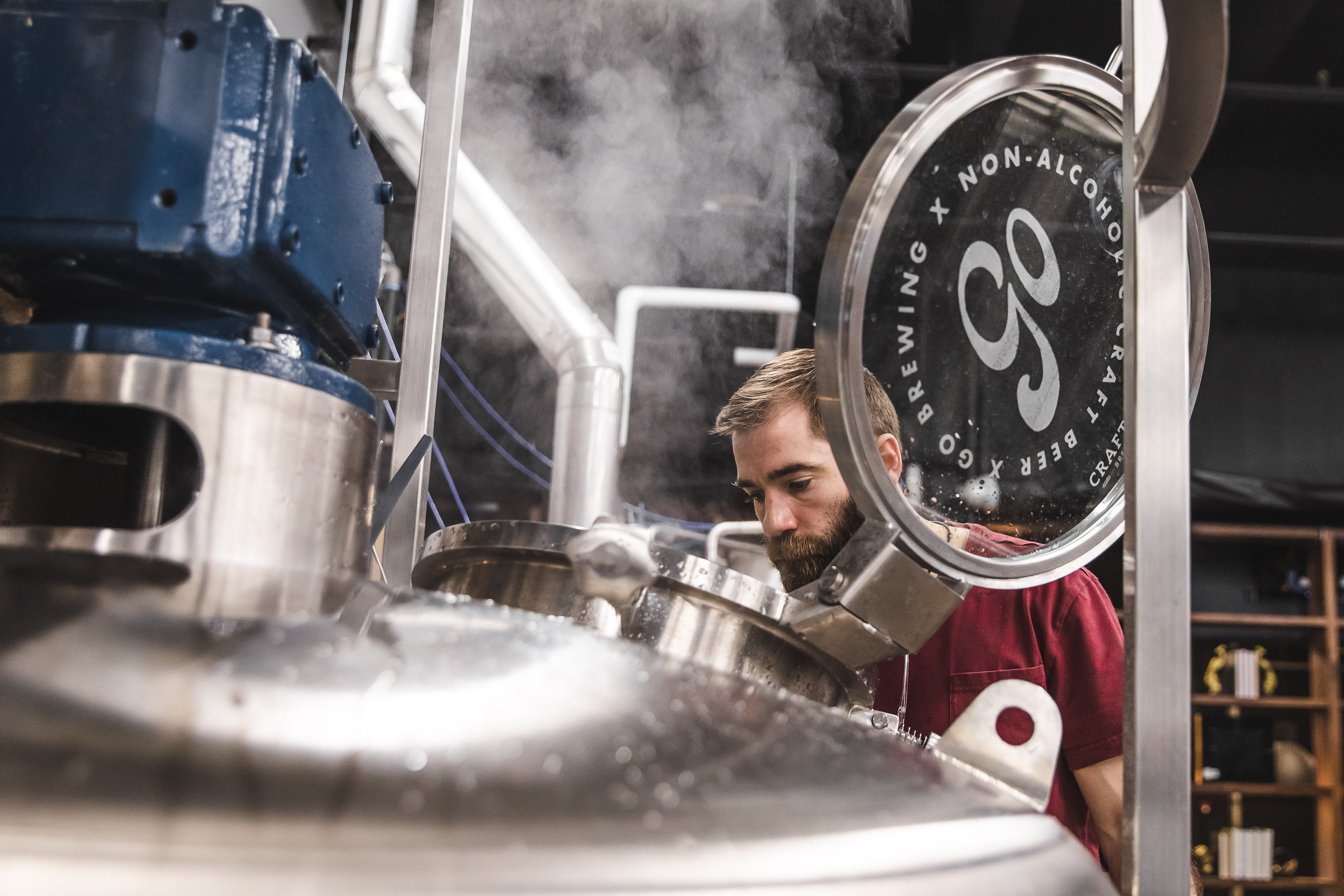Head Brewer James Bigler in the Go Brewing brewhouse