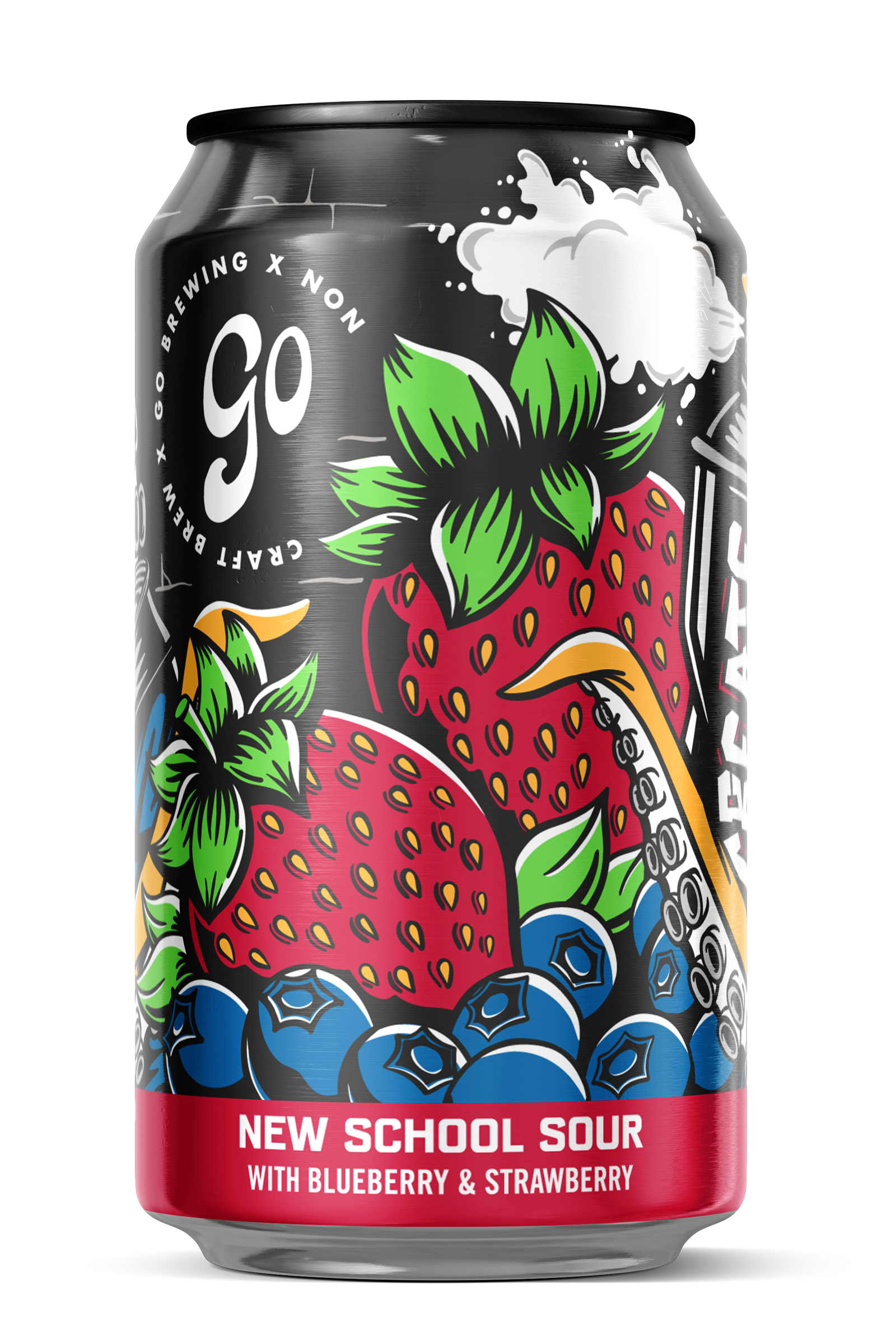 New School Sour Berry non-alcoholic beer can