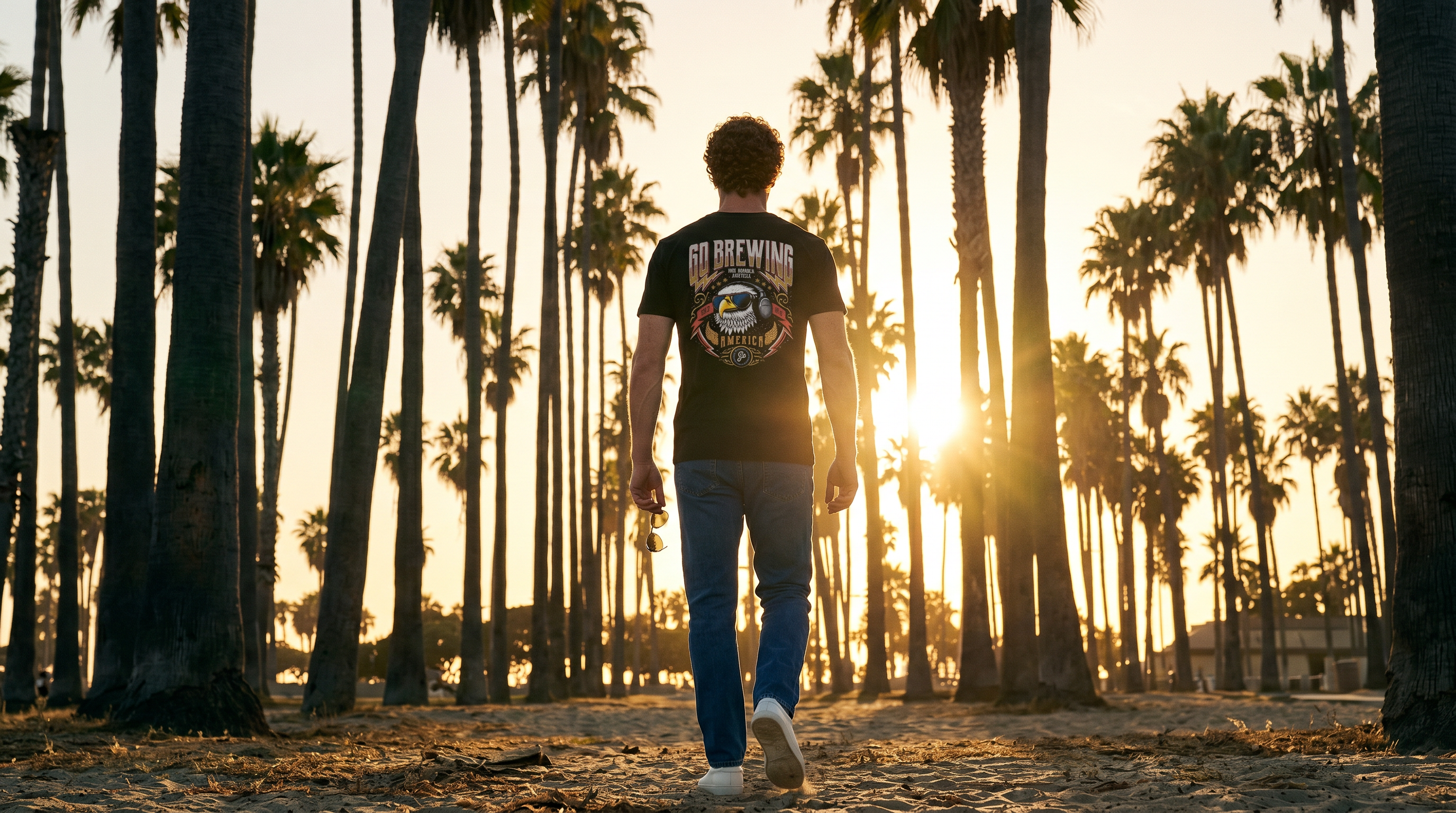 Carl on the beach with a Go Brewing can — Reduction Week
