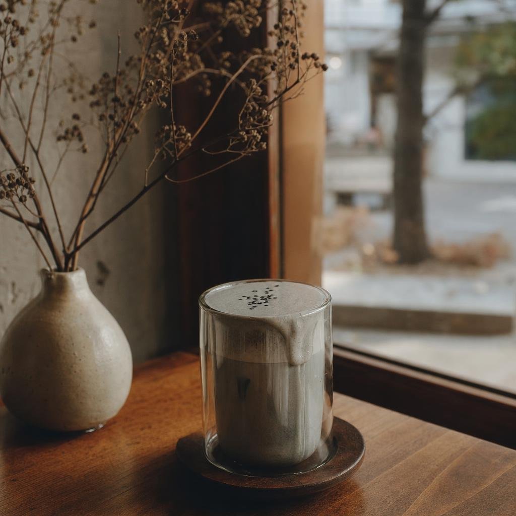 Black Sesame Cream Latte