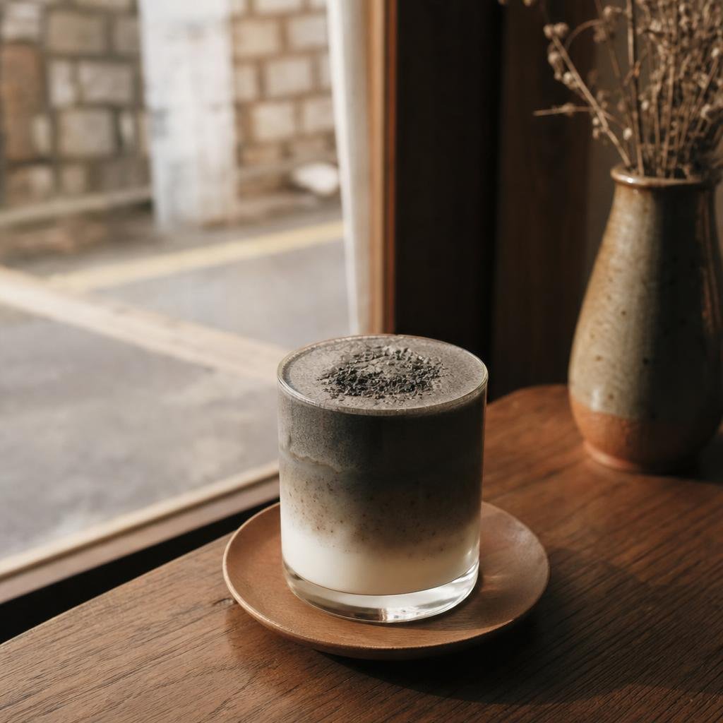 Black Sesame Cream Latte