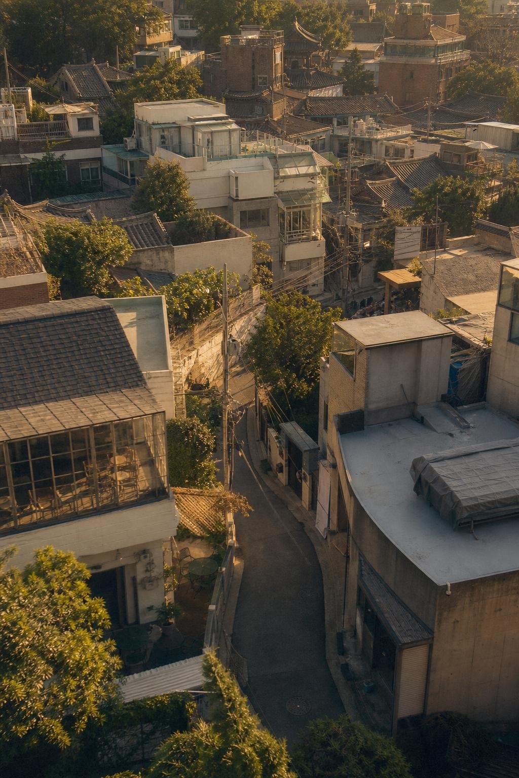 Aerial view of the Yeonhui-dong alley