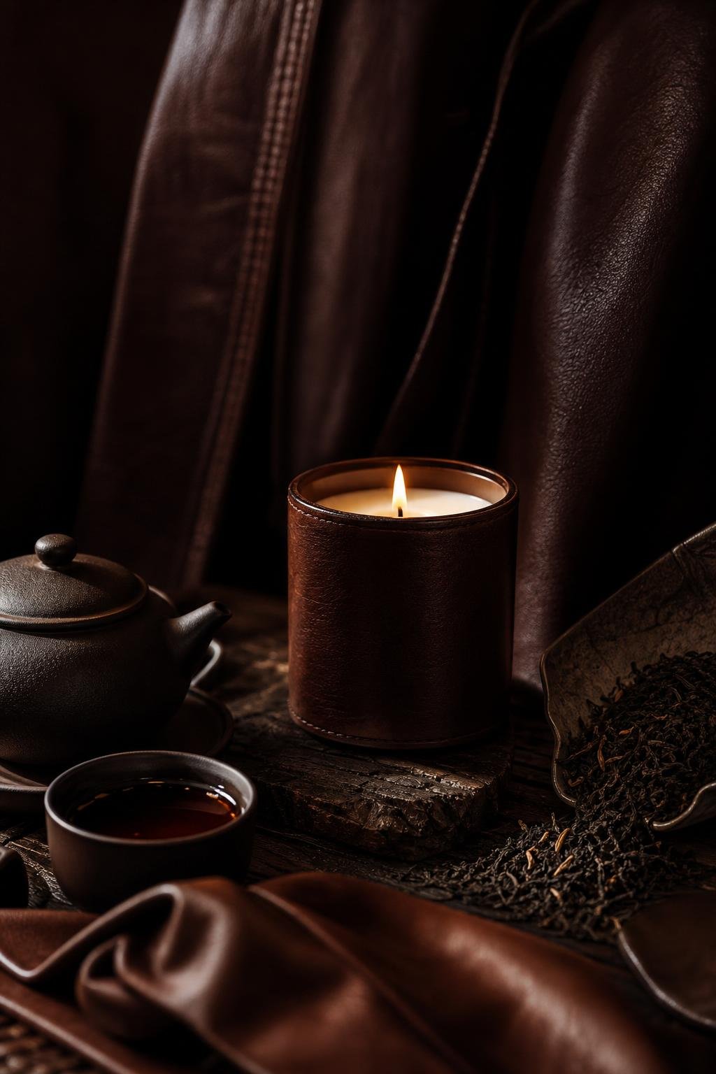 Dark Tea & Leather candle