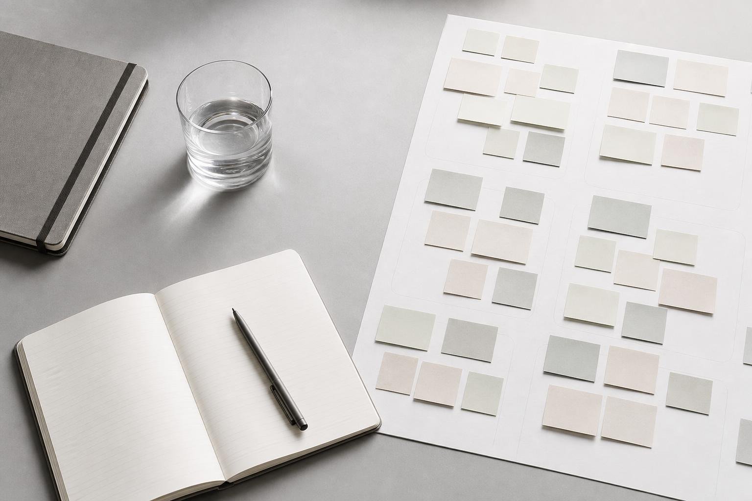 Interview notes and an affinity diagram