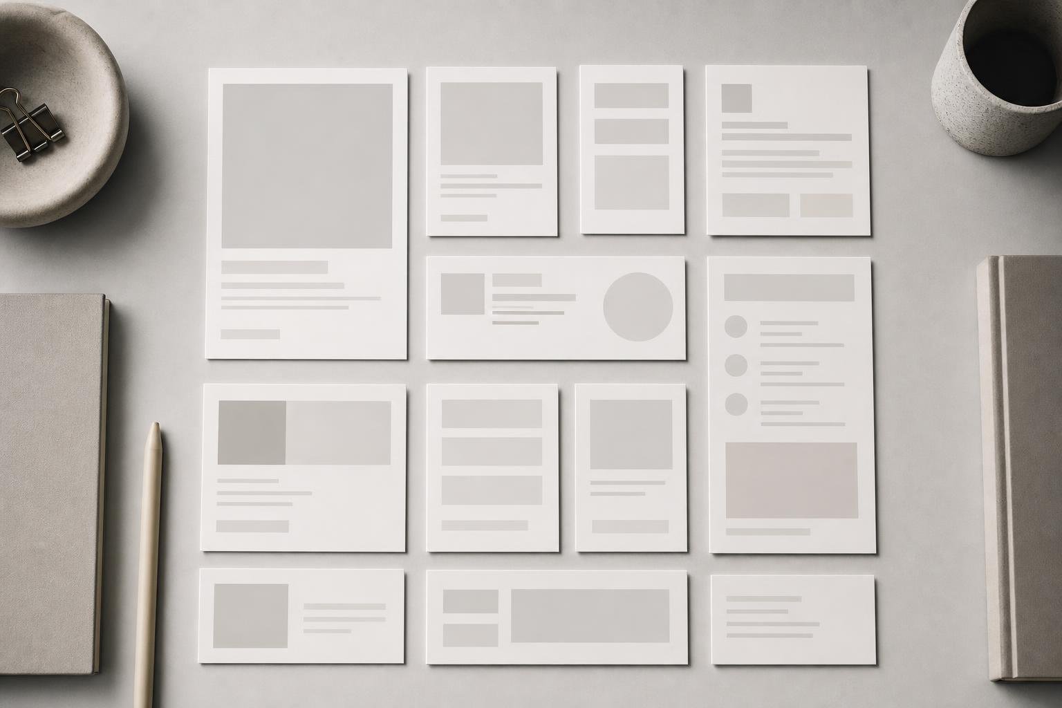 Information architecture laid out as cards