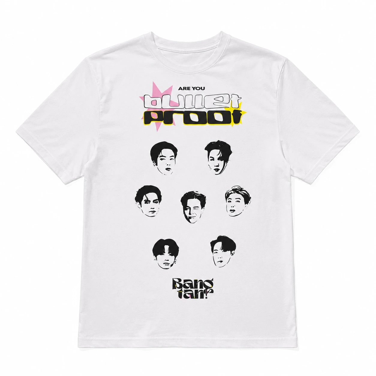 BTS caras blanco y negro