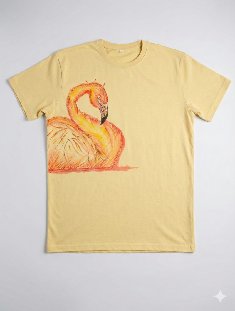 tshirt crew neck beige L — Handpainted by Paherao