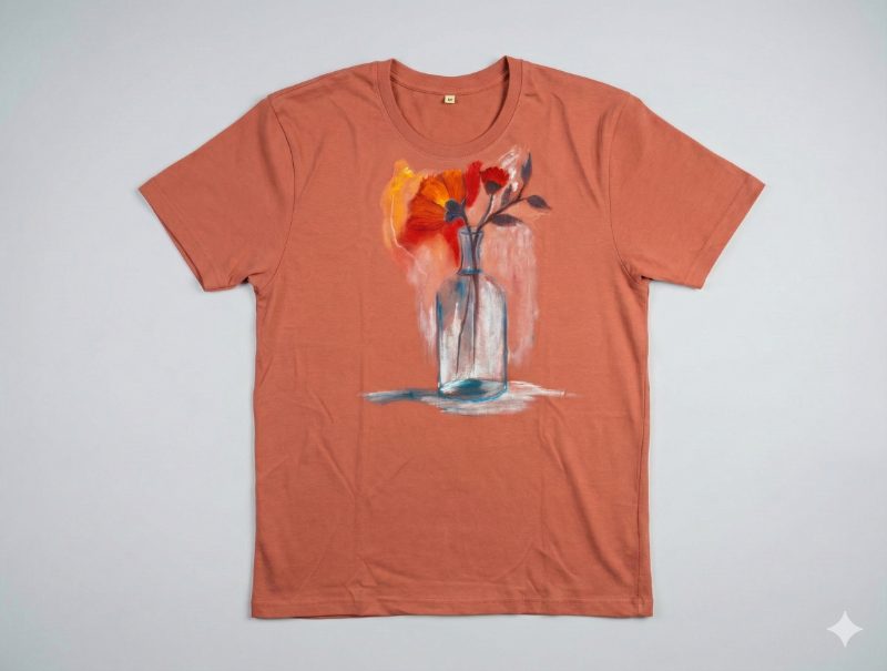 tshirt crew neck CORAL M — Handpainted by Paherao