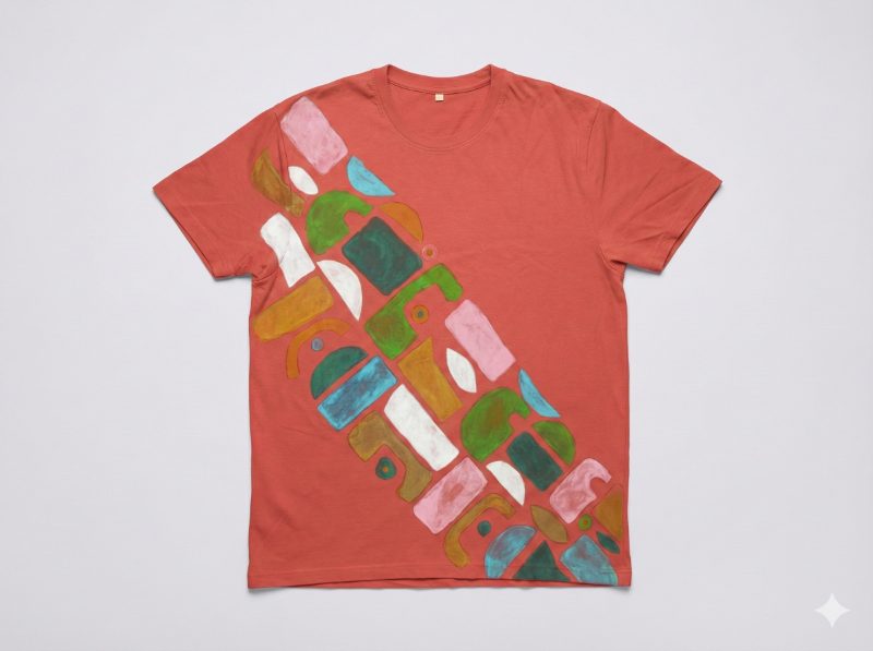 tshirt crew neck CORAL L — Handpainted by Paherao