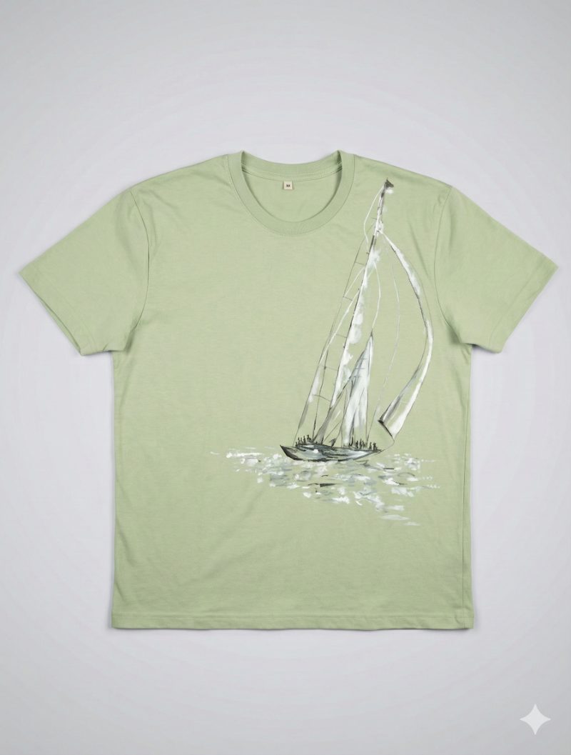 tshirt crew neck JADE M — Handpainted by Paherao