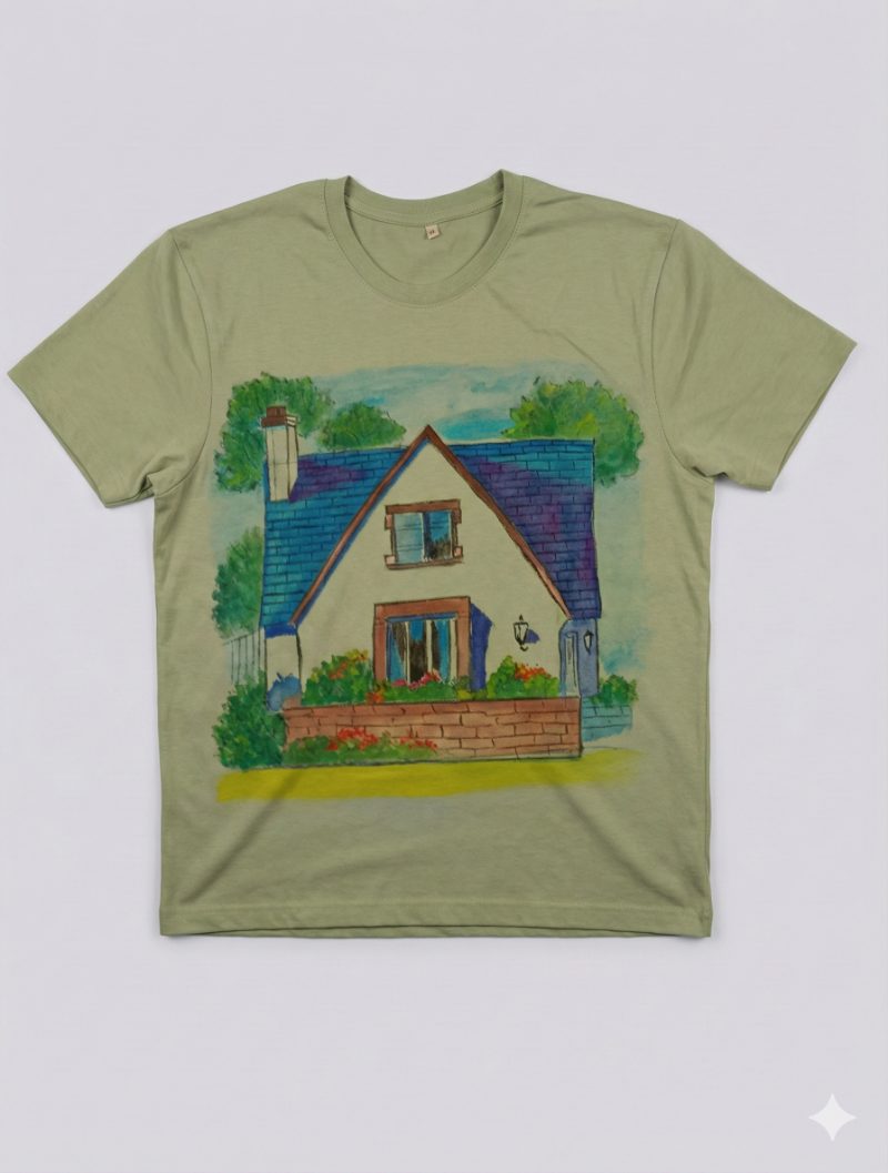 tshirt crew neck JADE M — Handpainted by Paherao