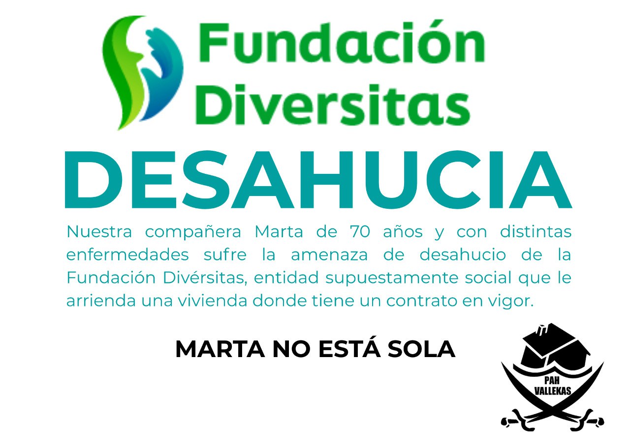 Diversitas quiere desahuciar a una mujer mayor y enferma