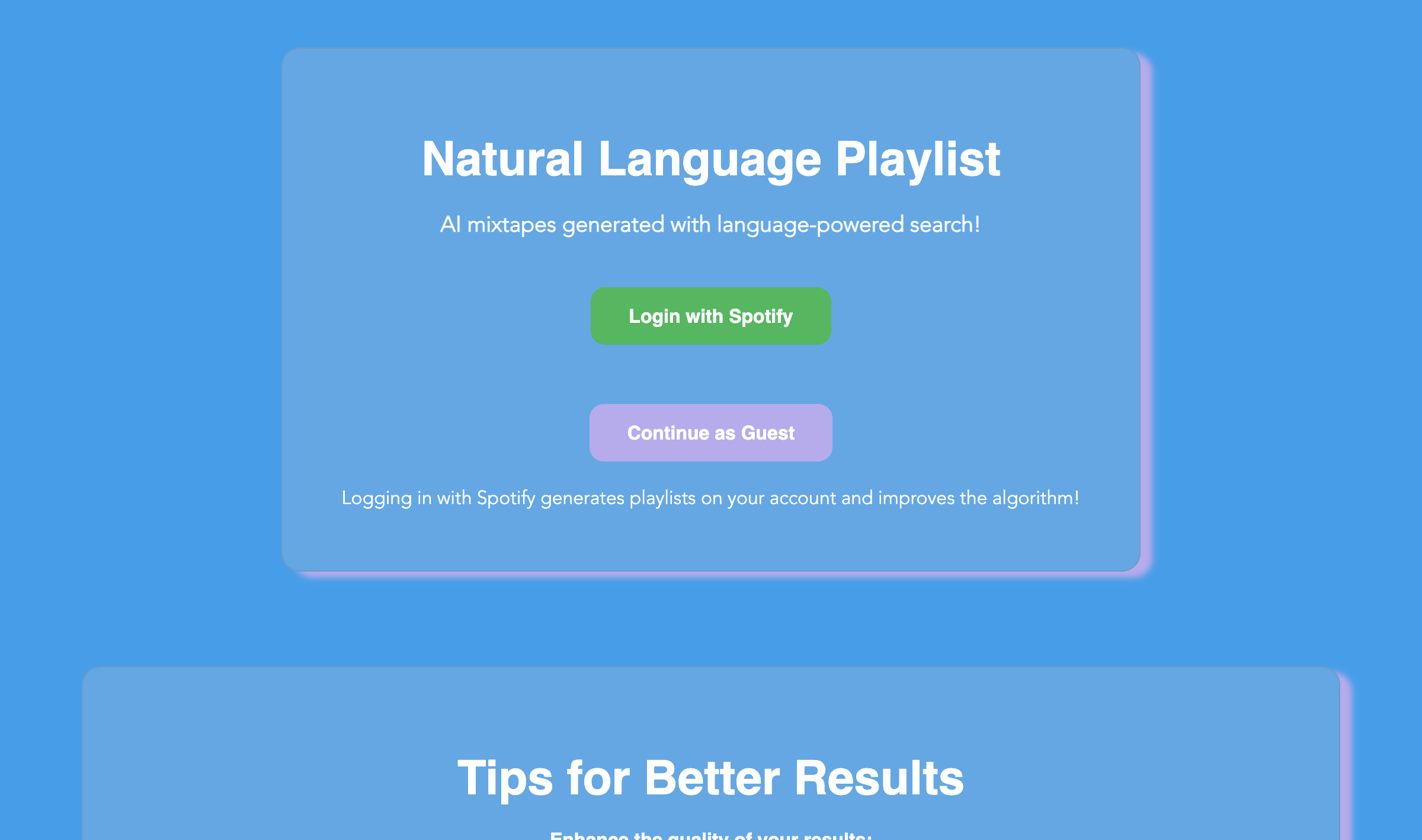 Natural Language Playlist