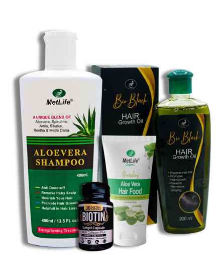 Hair Care Complete Course with Aloe Vera Shampoo – 4 in 1 Hair Growth & Repair Kit