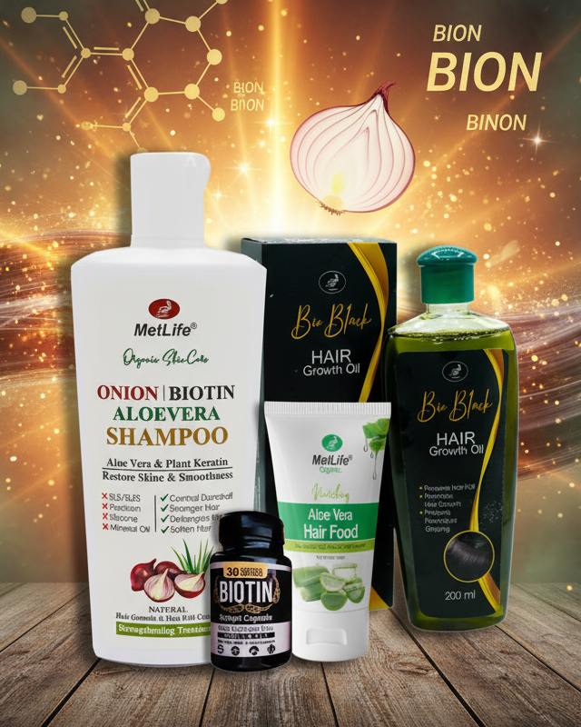 Hair Care Complete Course with Onion Biotin Shampoo – 4 in 1 Advanced Hair Growth Kit image