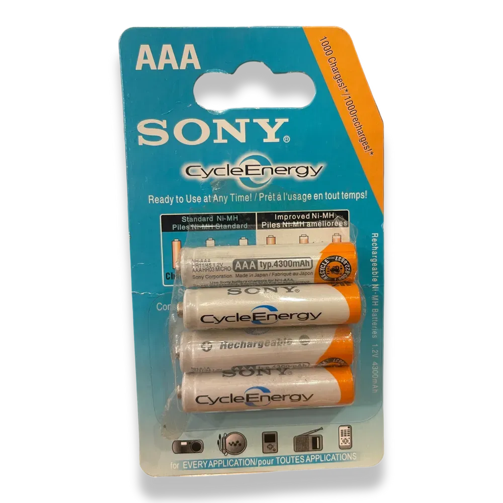 Image of product RECHARGEABLE AAA CELL SONY CYCLE ENERGY 4 PCS