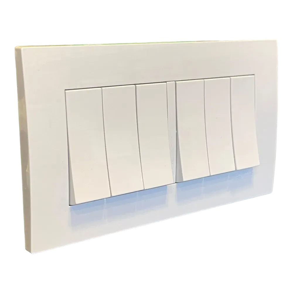 Image of product 6 GANG 1 WAY SWITCH PLATE KB36/1 VIVACE SCHNEIDER